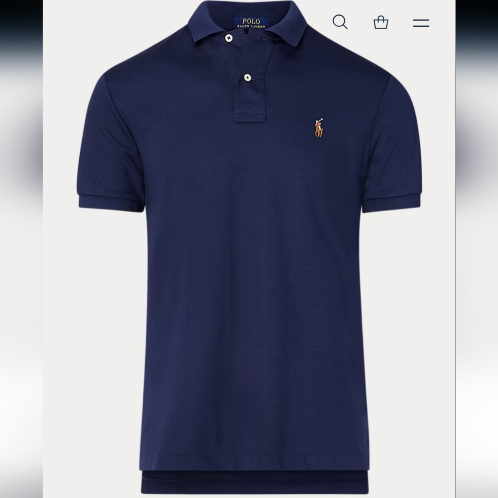 Polo Ralph Lauren  Mens LUXURY Pima Soft Touch Classic Fit Polo Shirt Blue XL